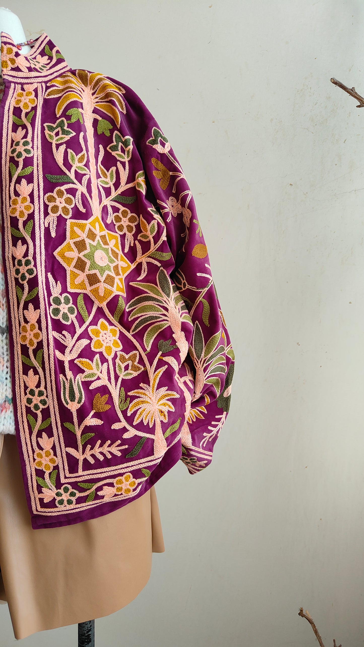 Giacca Boho con Tasche Laterali