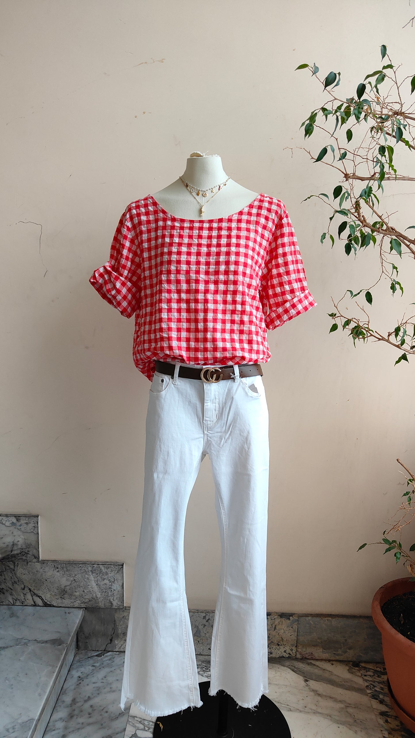 Camicia Vichy bottoni