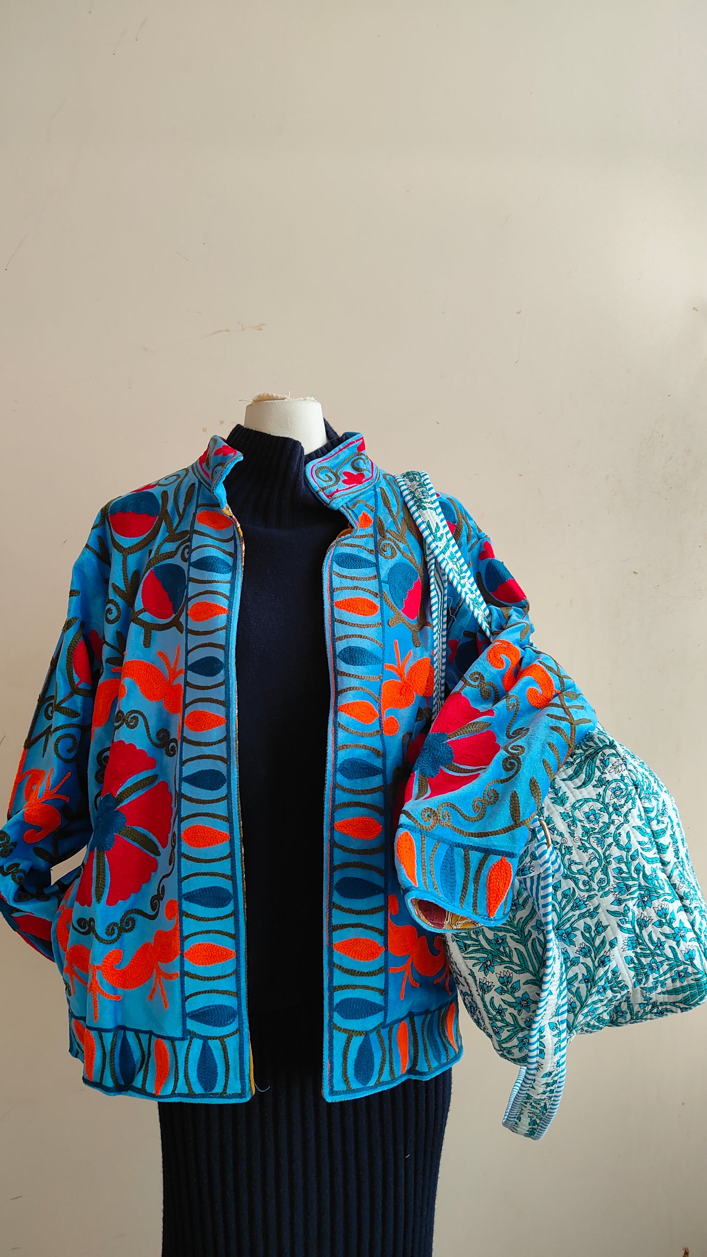 Giacca Boho con Tasche Laterali