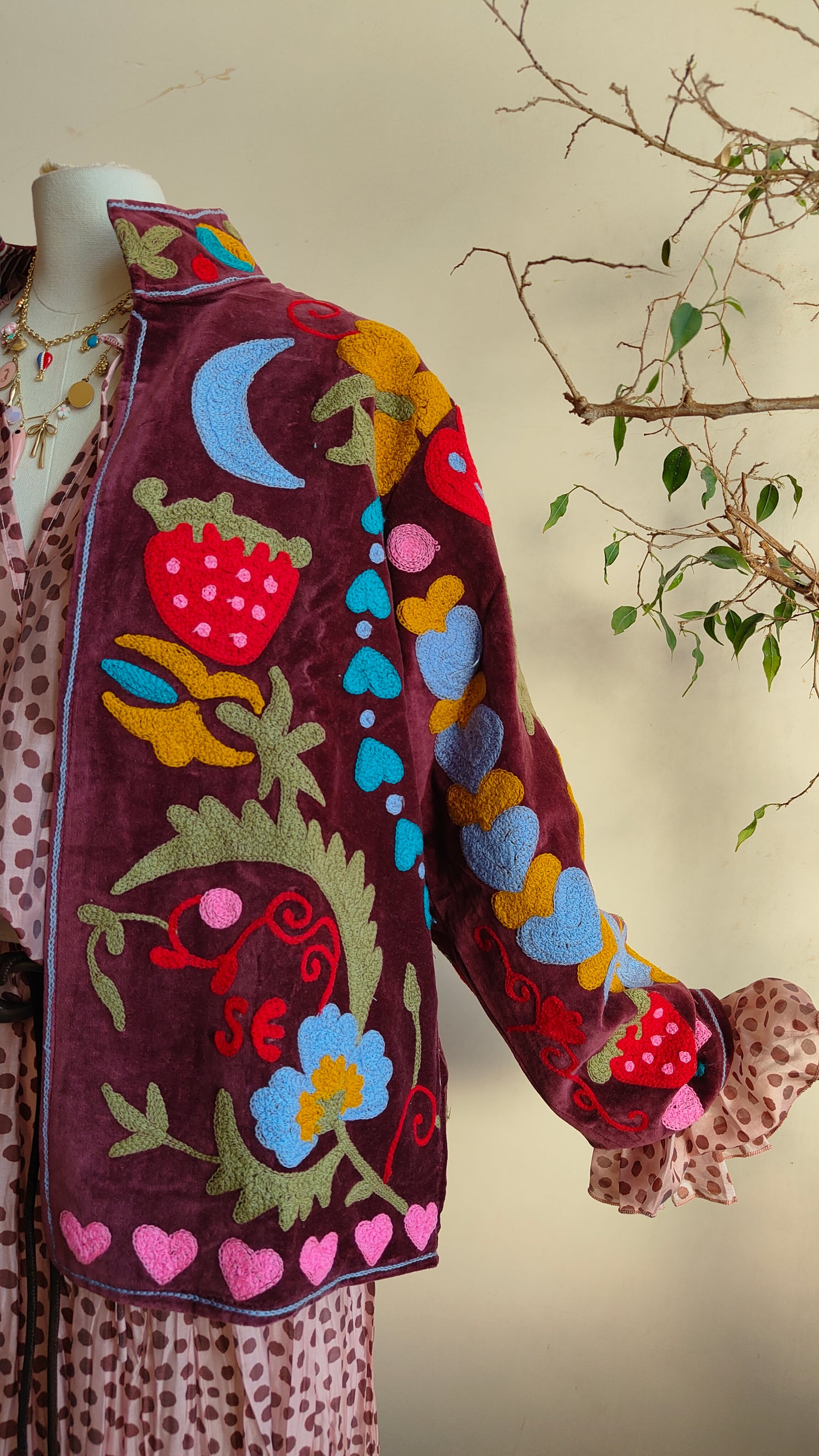 Giacca Boho con Tasche Laterali