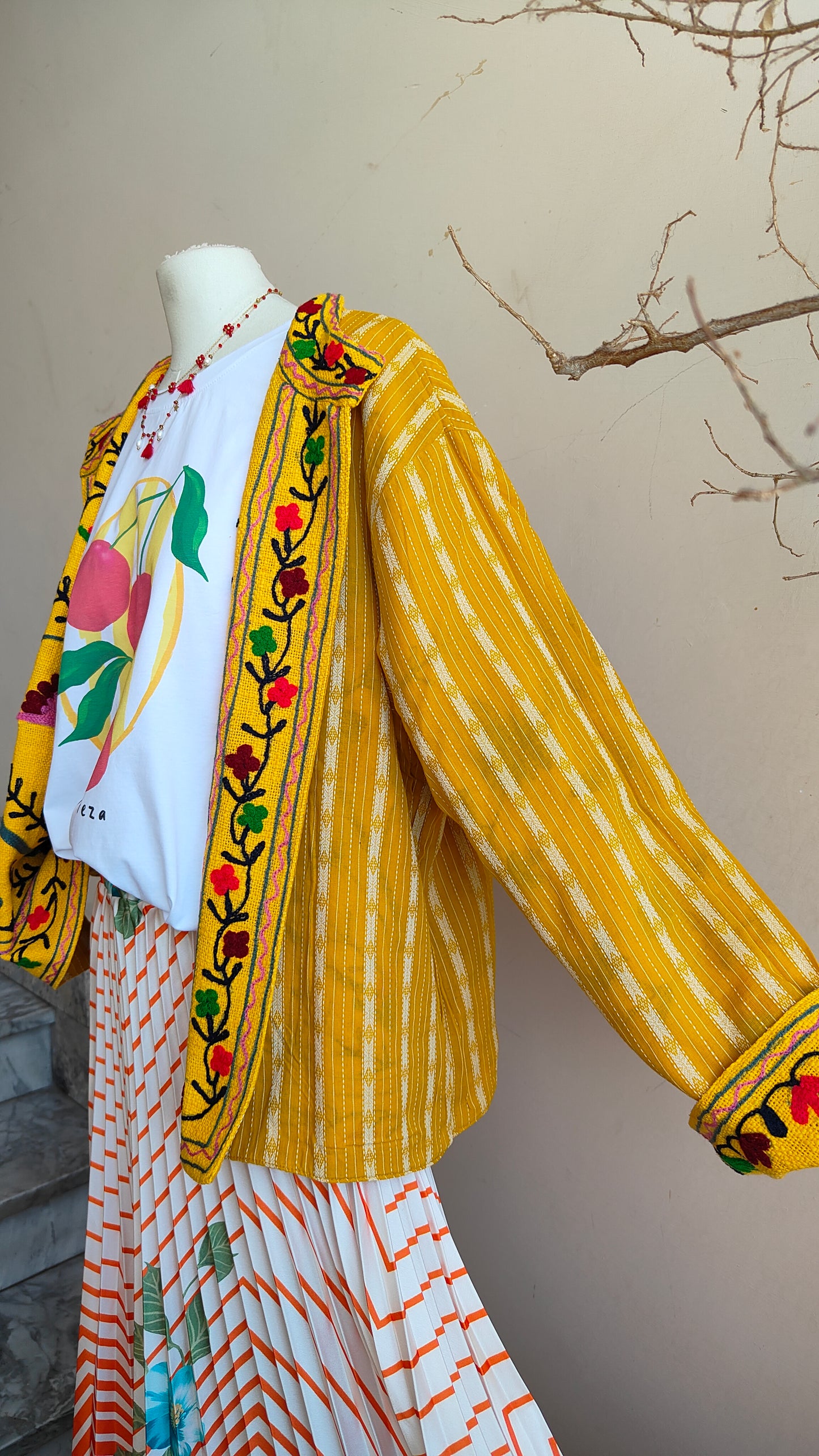 Giacca Boho tasche Canapa