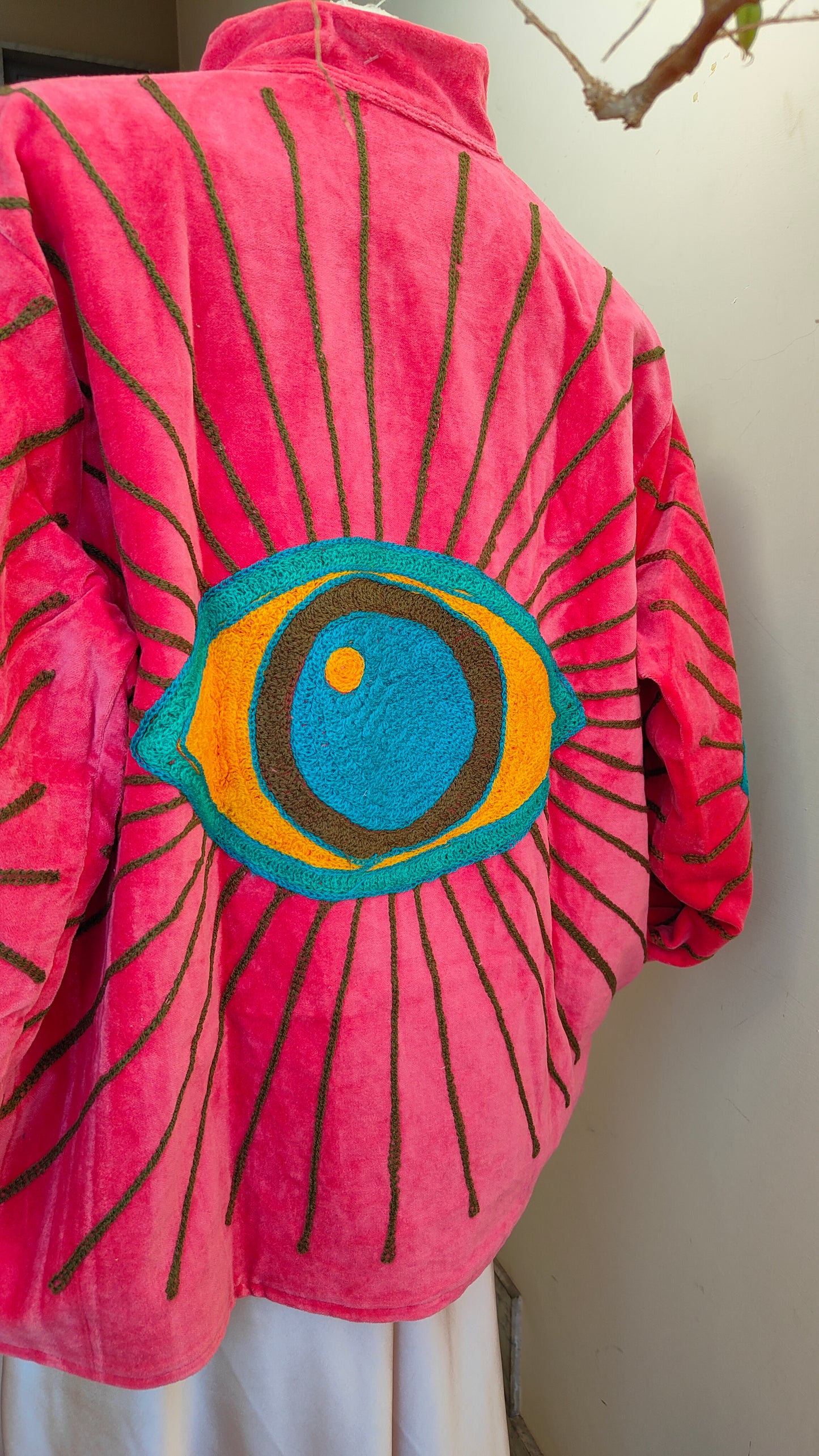 Giacca Boho con Tasche Laterali