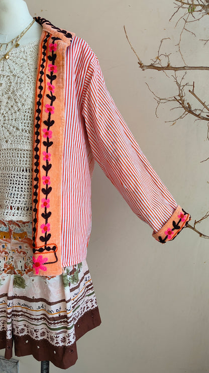 Giacca Boho con Tasche Laterali