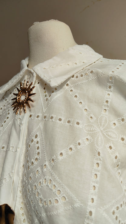 Camicia Ricamo Celeste