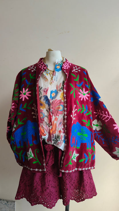 Giacca Boho con Tasche Laterali