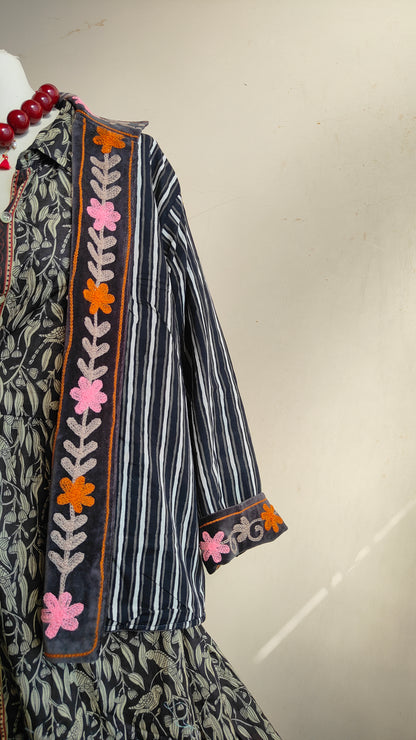 Giacca Boho con Tasche Laterali