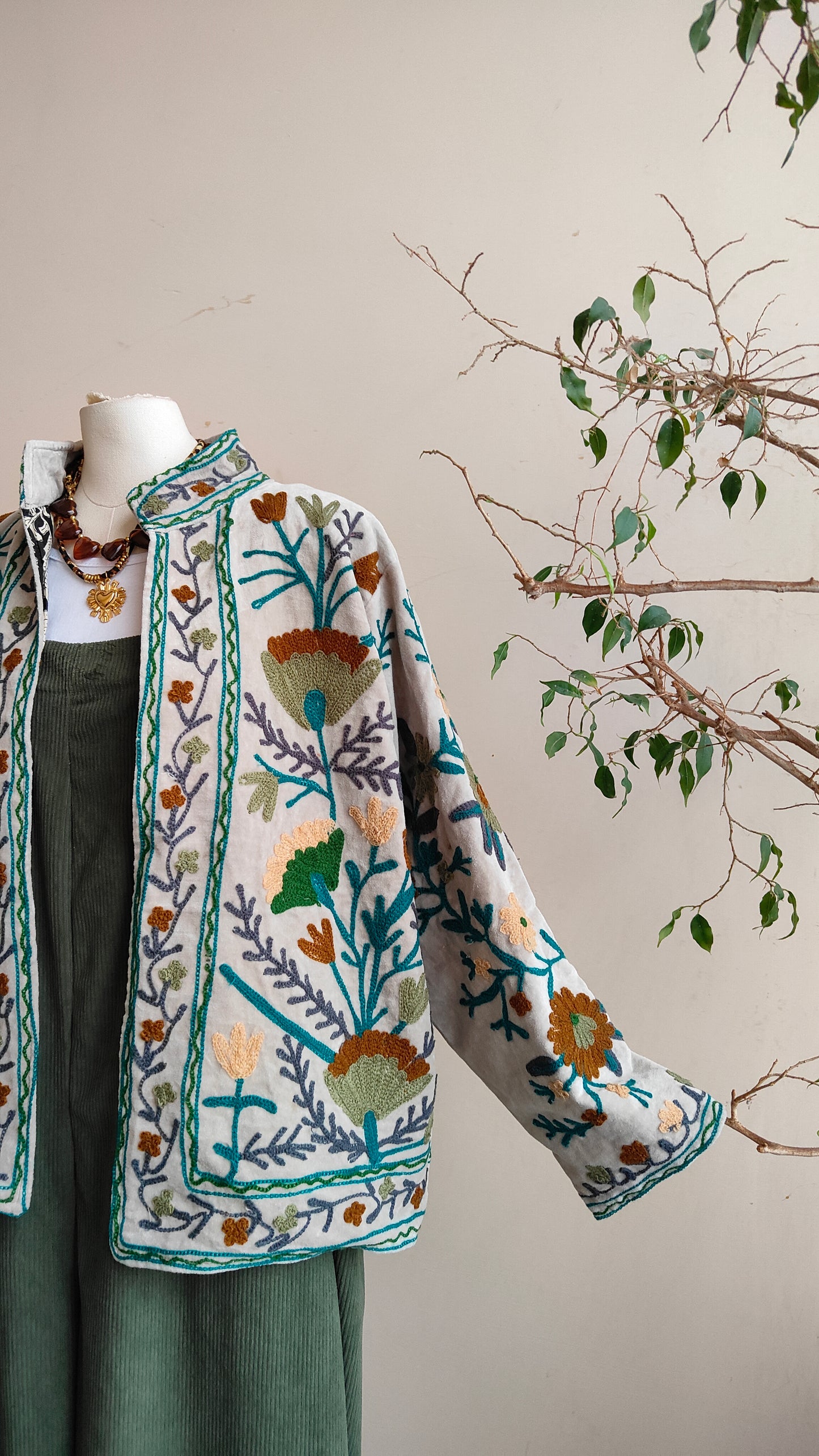 Giacca Boho con Tasche Laterali