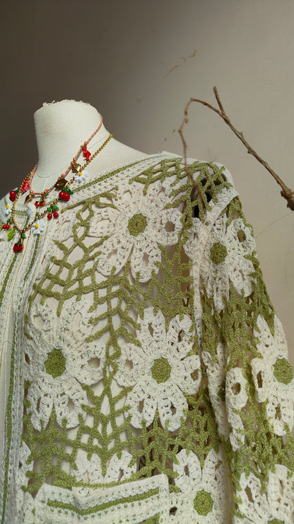 Cardigan Fiori Crochet