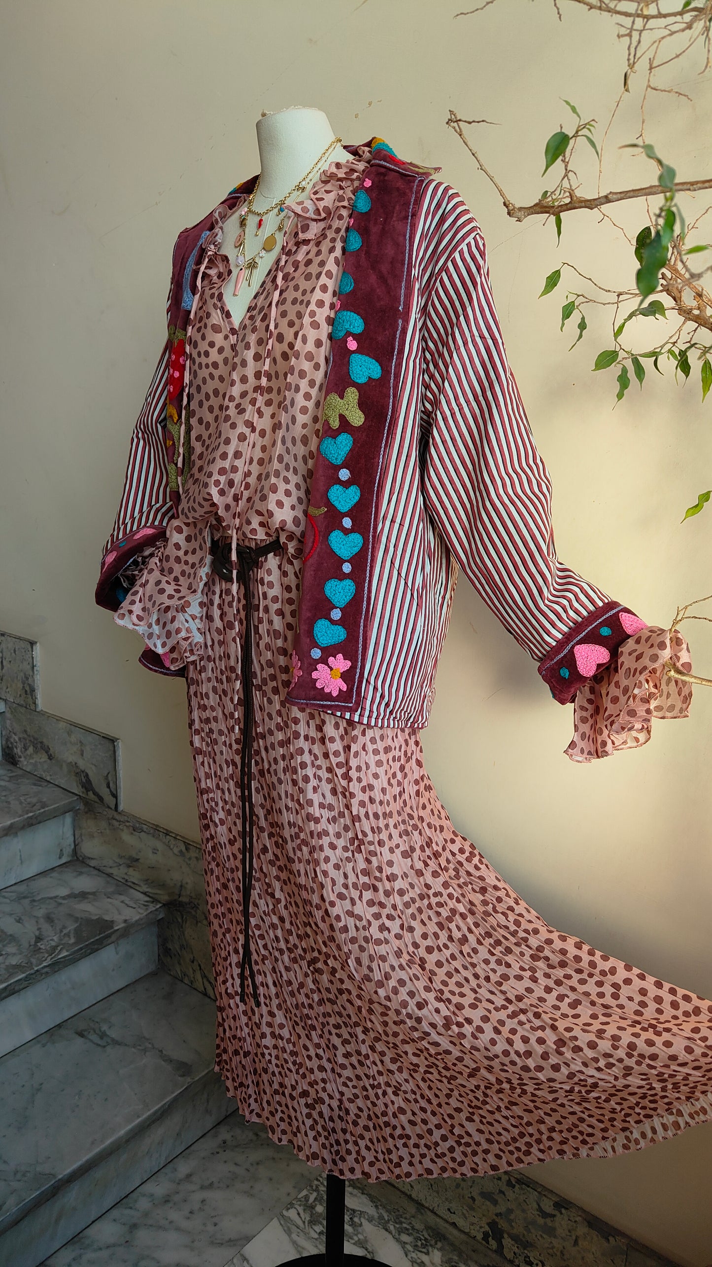 Giacca Boho con Tasche Laterali