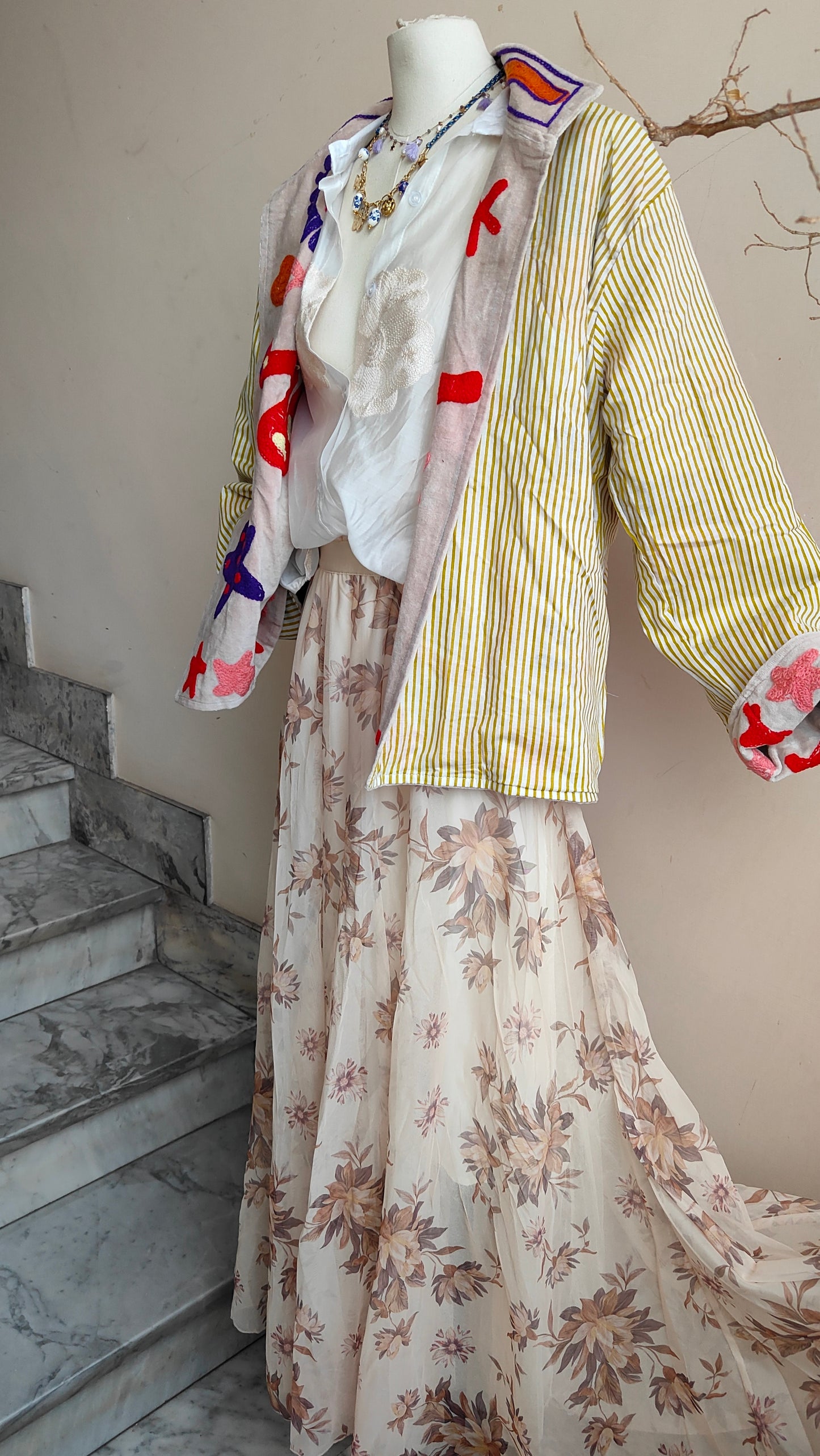 Giacca Boho con Tasche Laterali