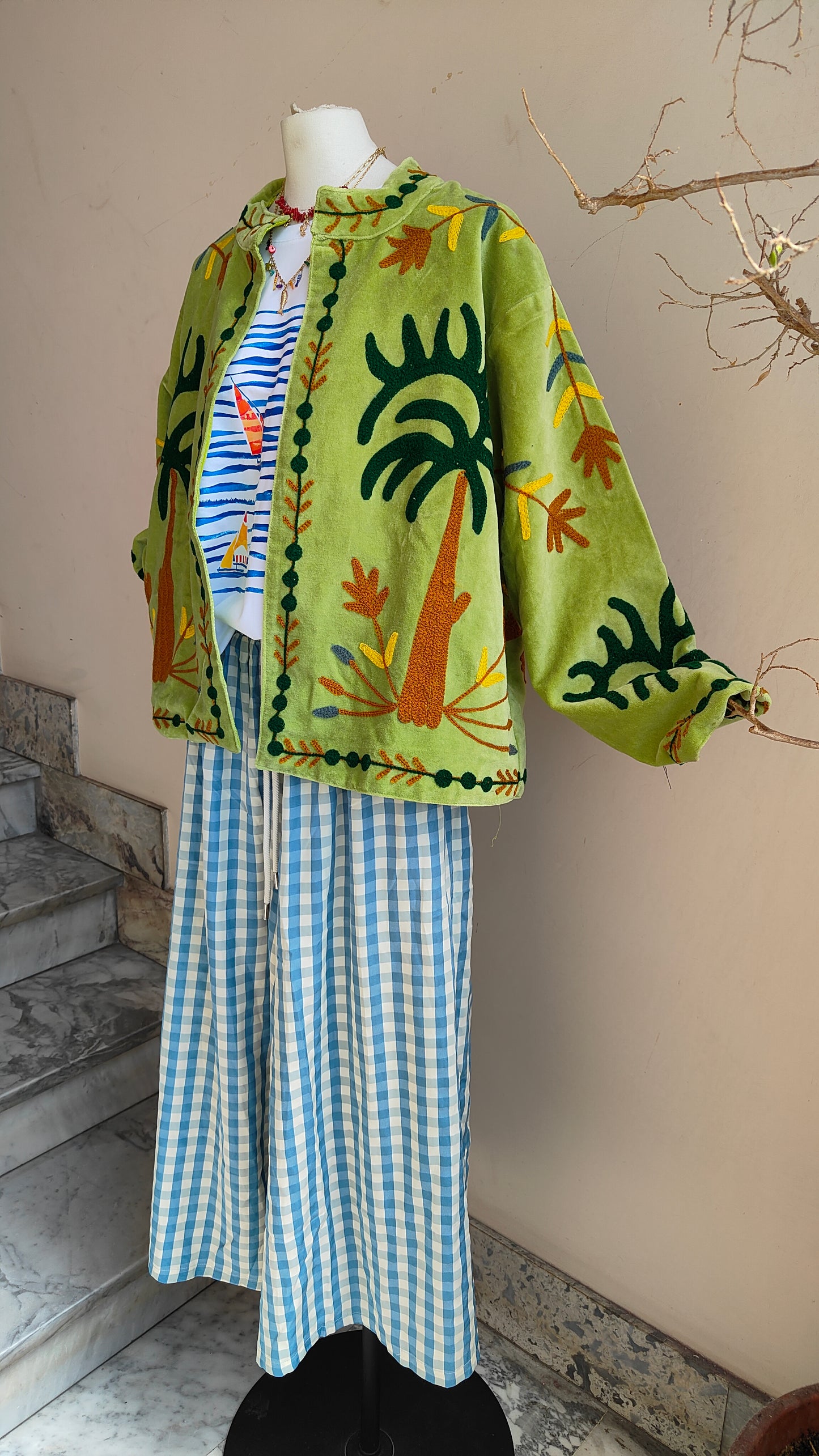 Giacca Boho con Tasche Laterali