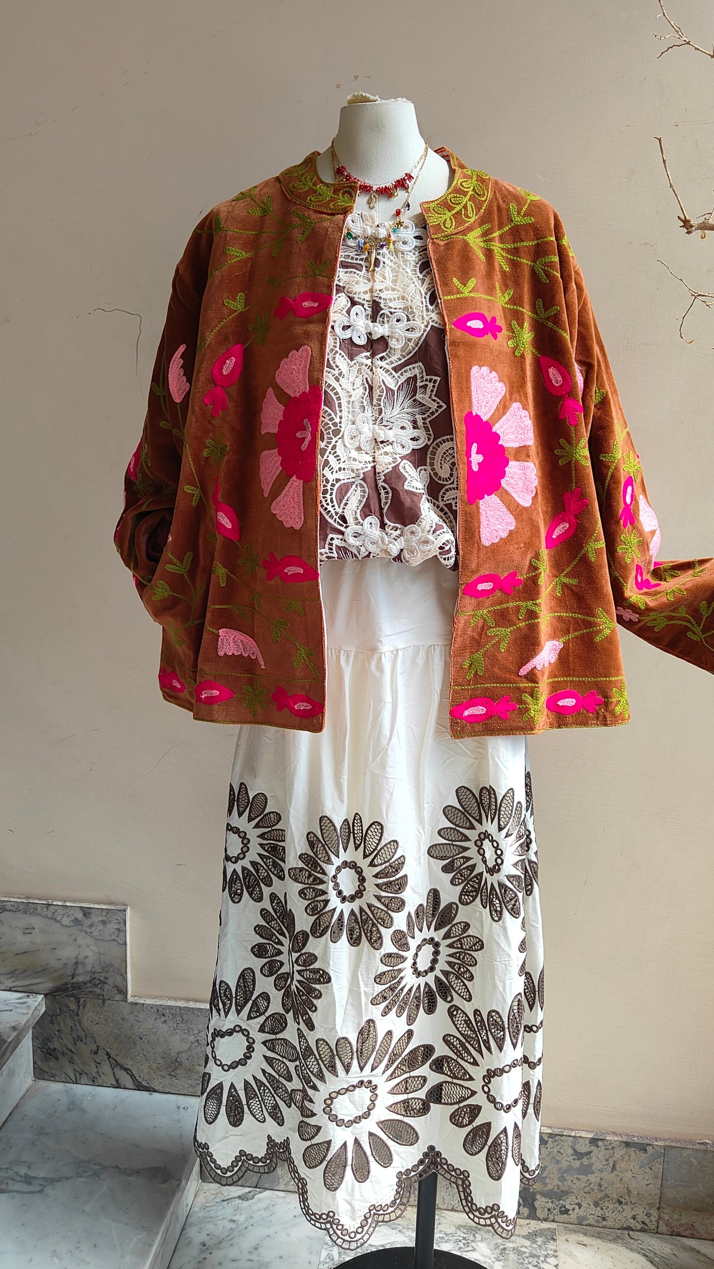 Giacca Boho con Tasche Laterali