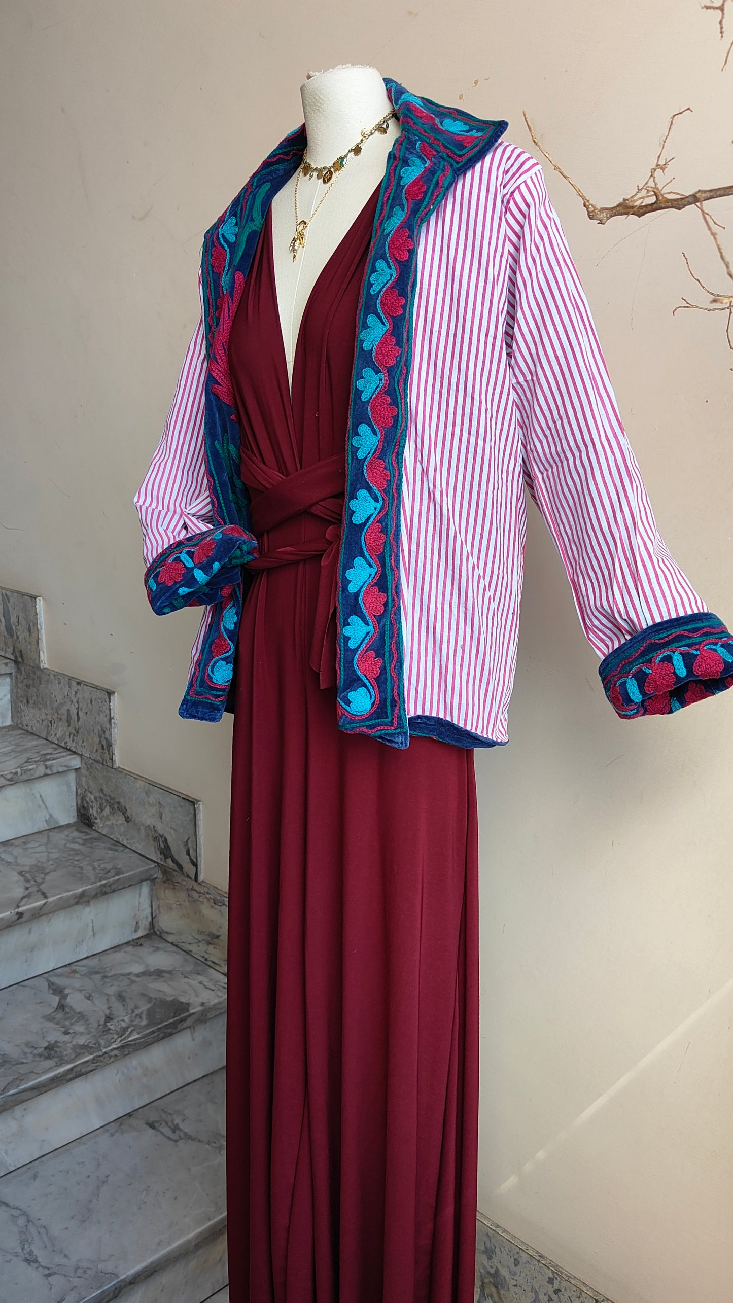 Giacca Boho con Tasche Laterali