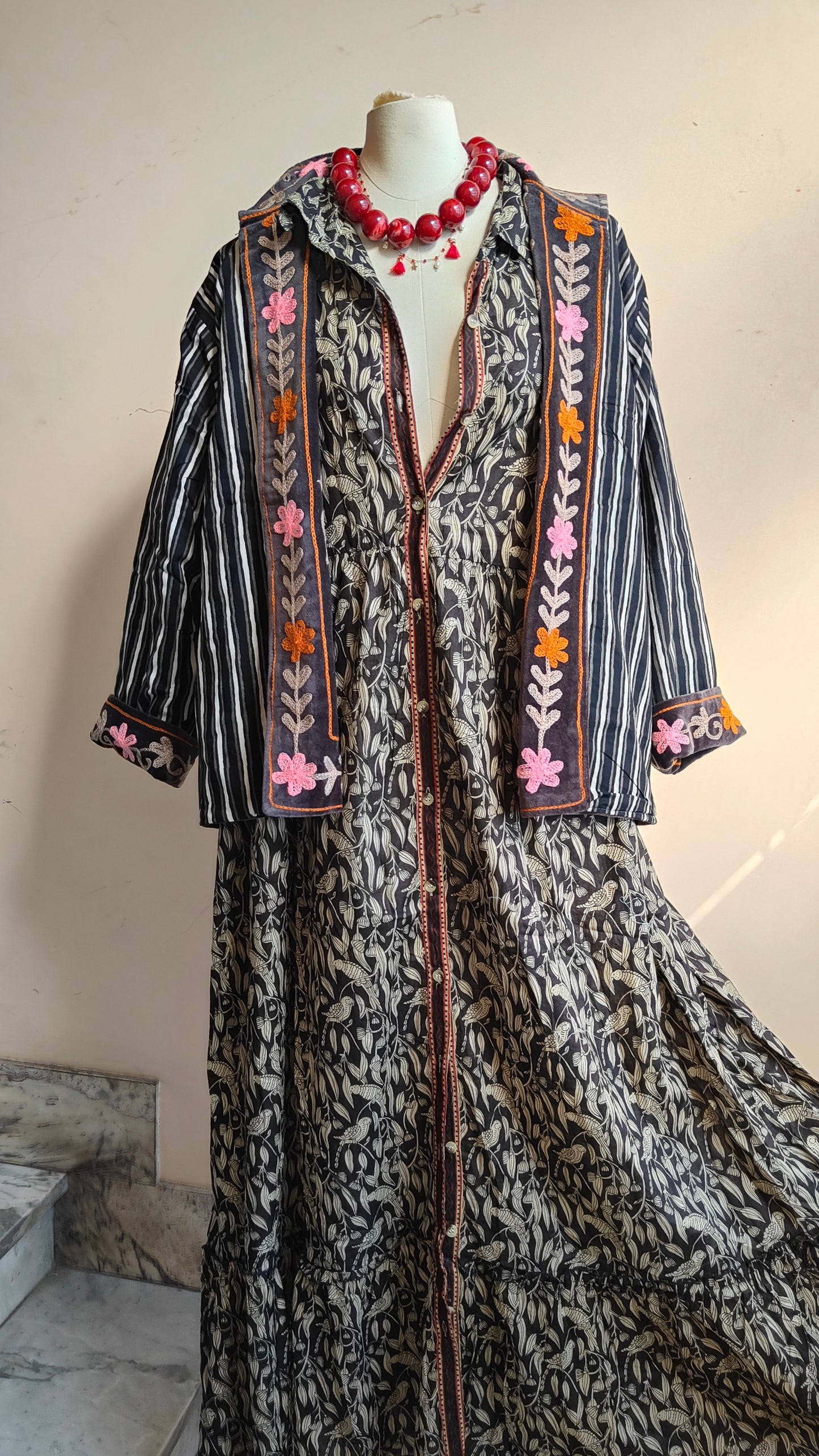 Giacca Boho con Tasche Laterali