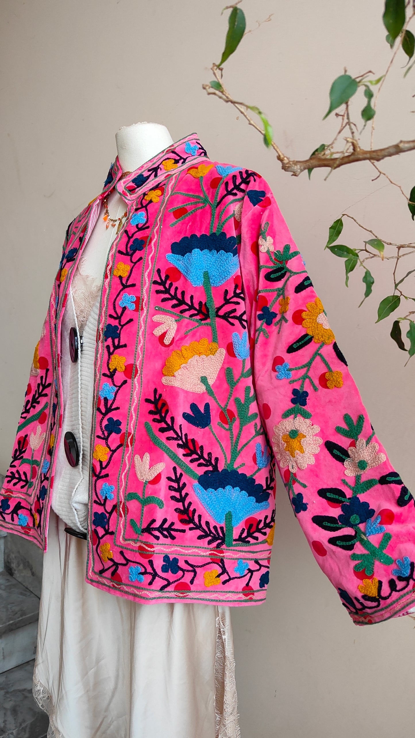 Giacca Boho con Tasche Laterali