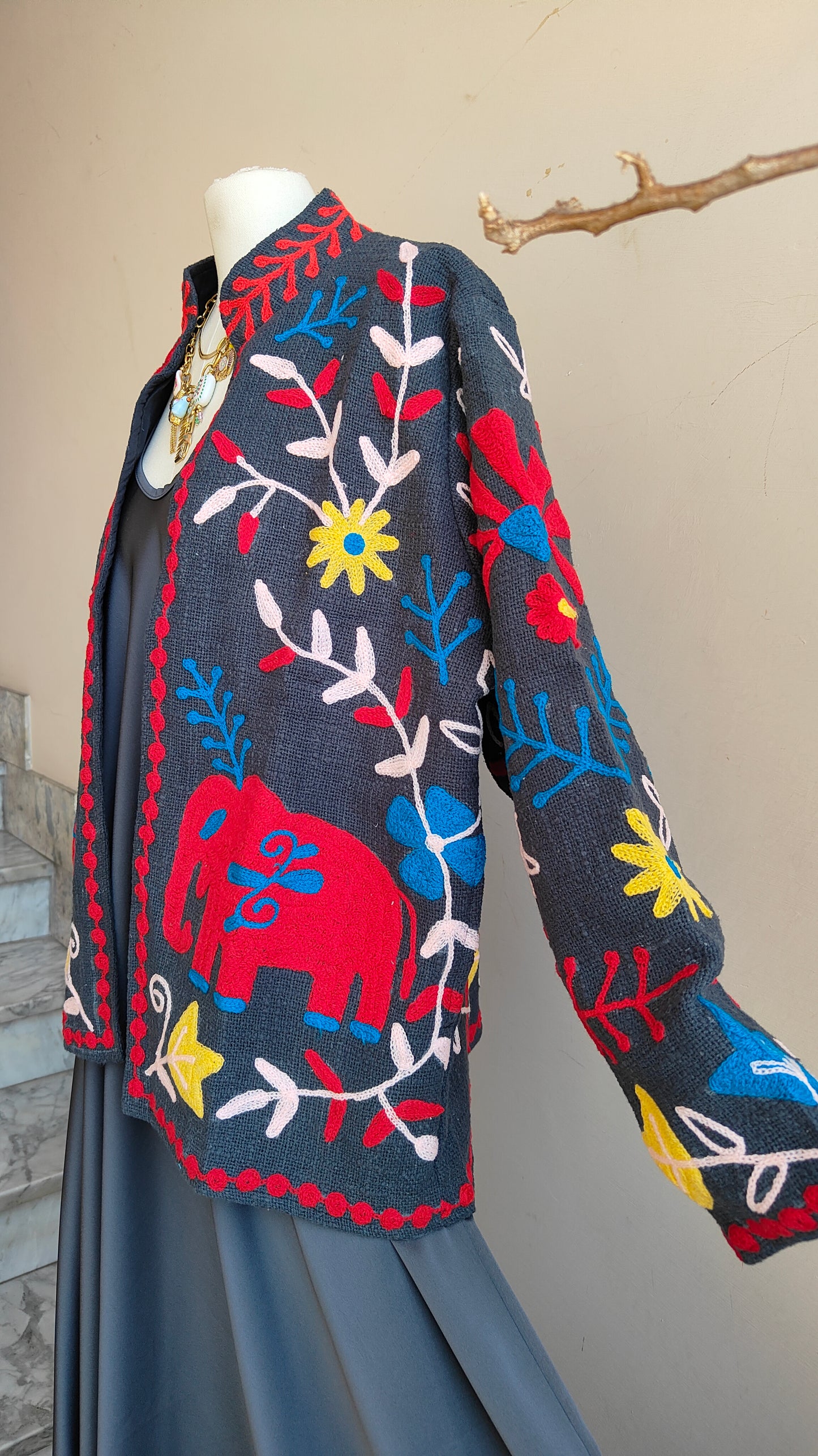 Giacca Boho tasche Canapa