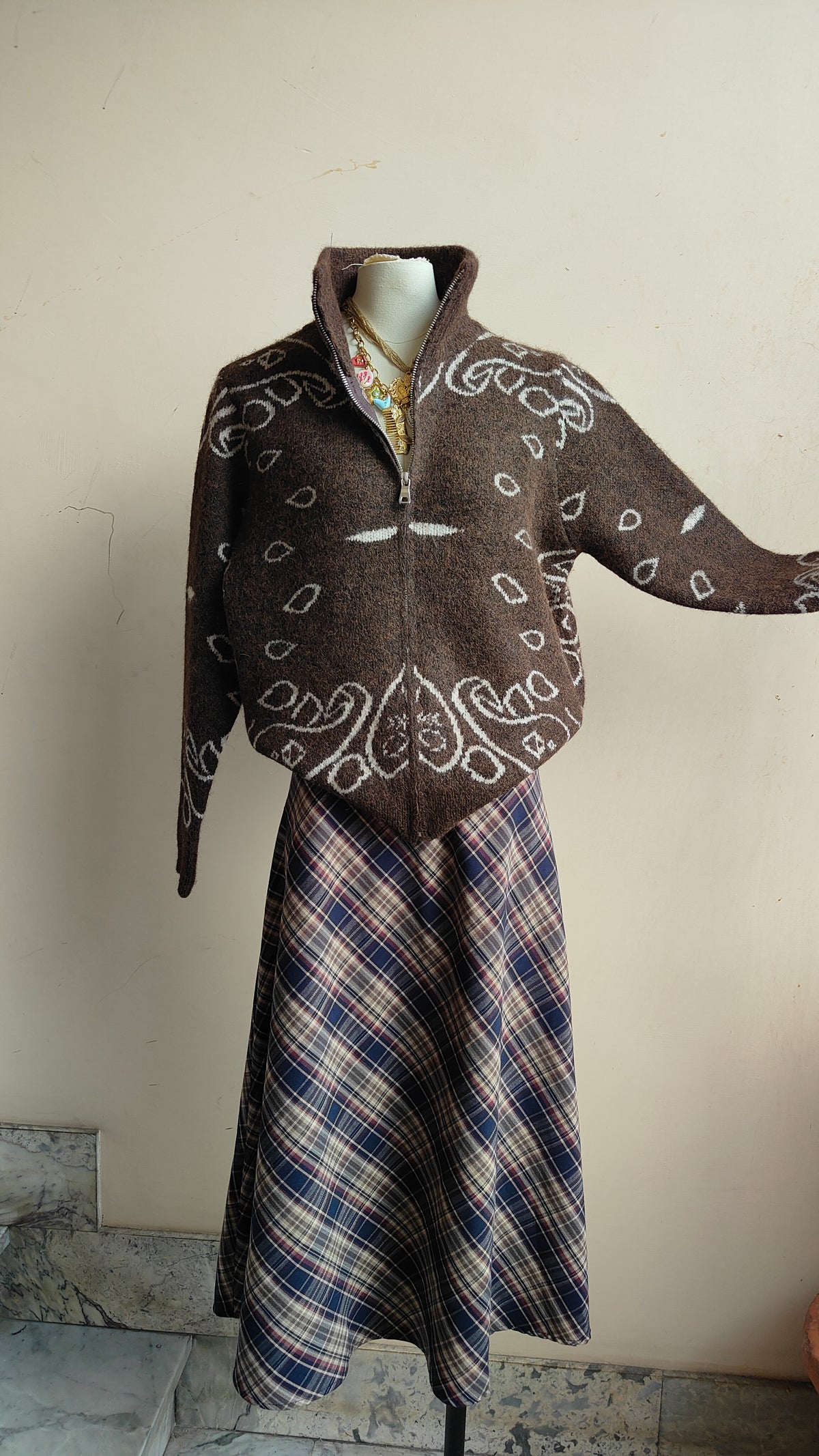 Cardigan Paisley Zip