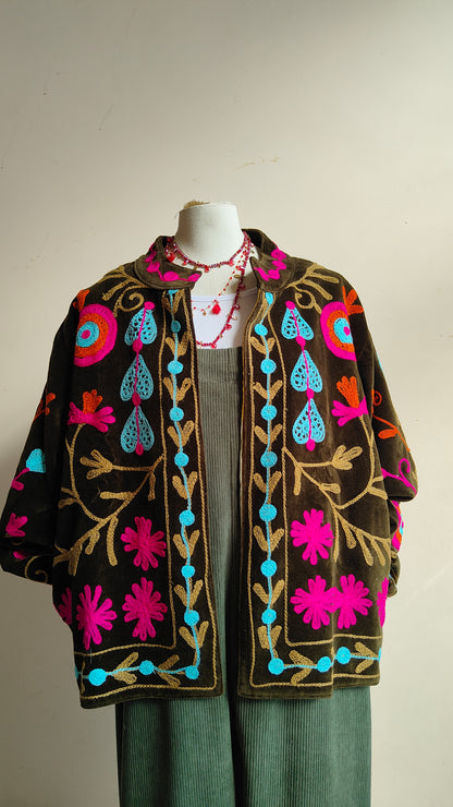 Giacca Boho con Tasche Laterali