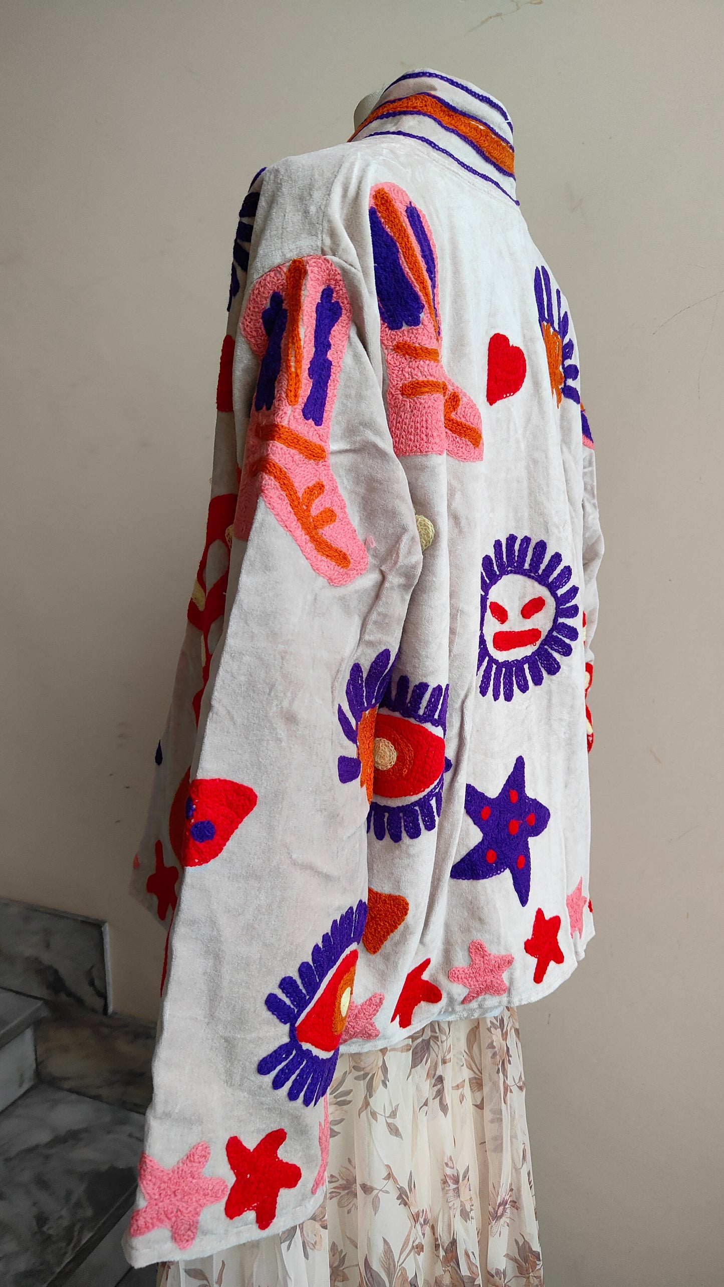 Giacca Boho con Tasche Laterali