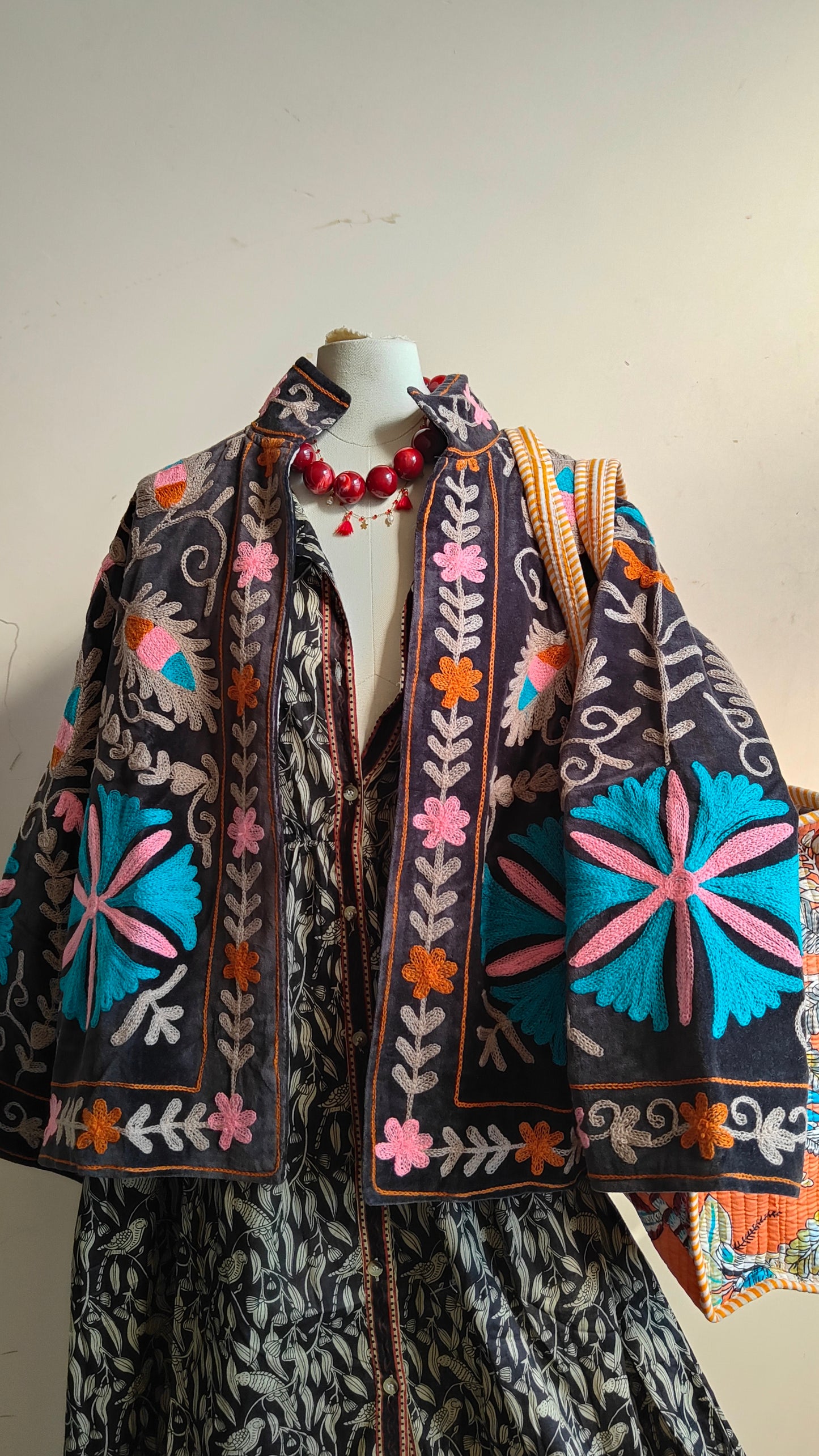 Giacca Boho con Tasche Laterali