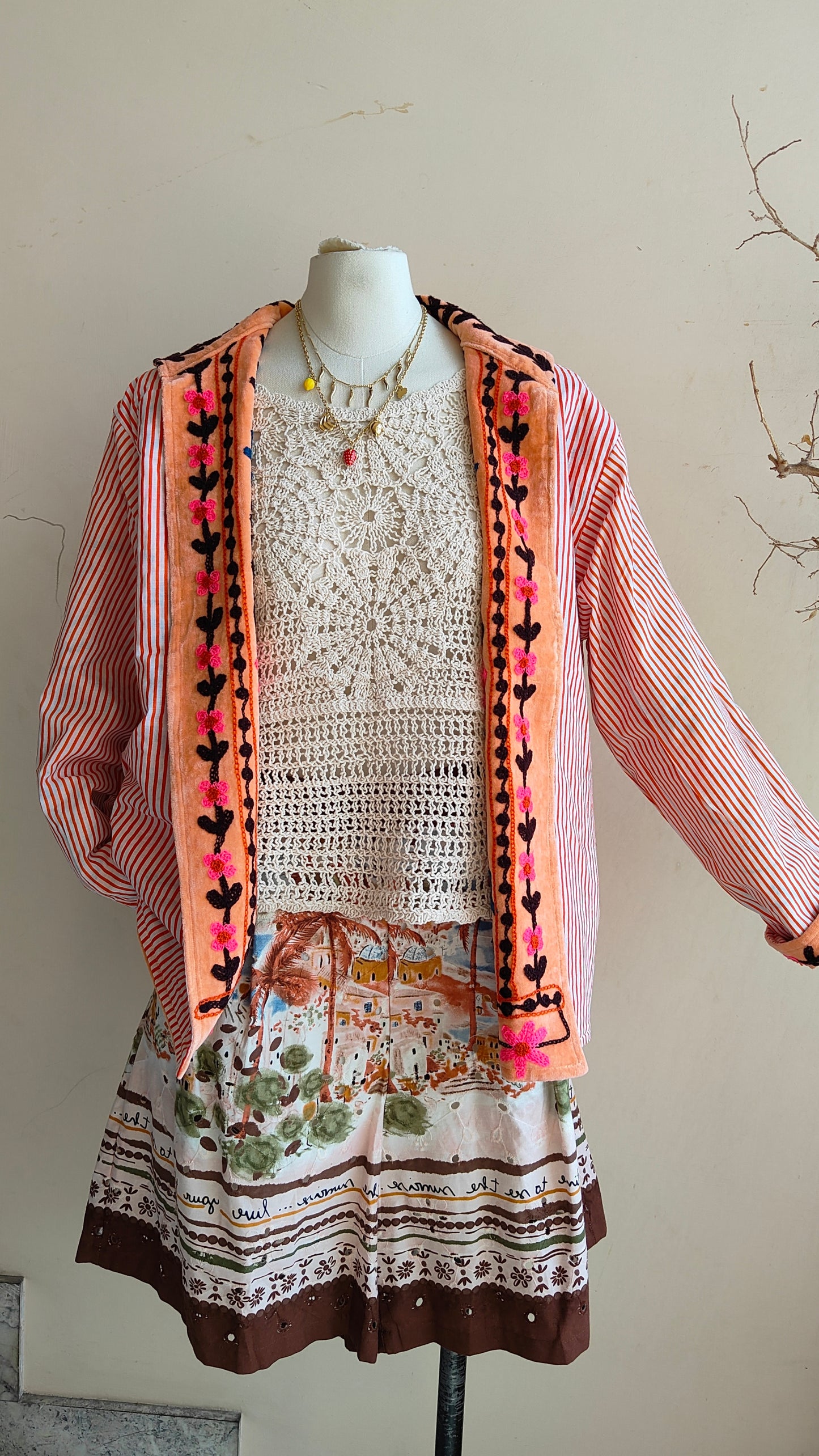 Giacca Boho con Tasche Laterali