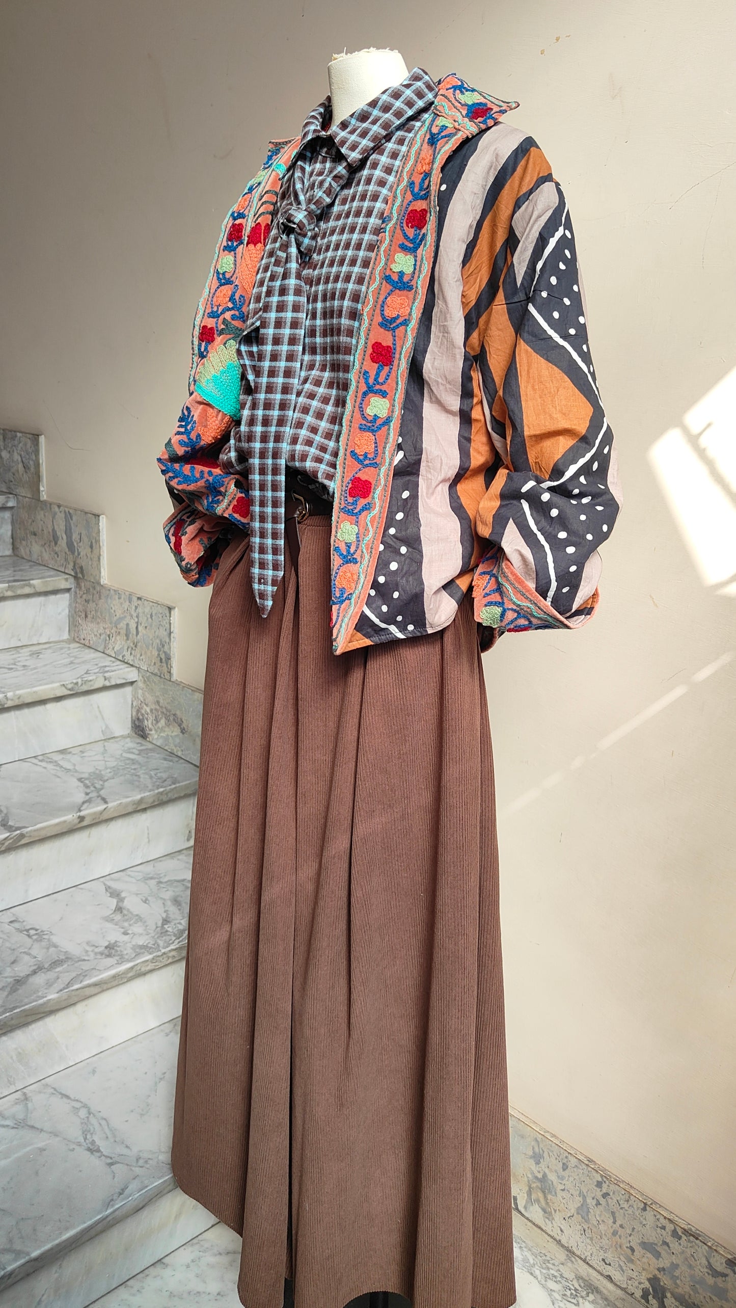 Giacca Boho con Tasche Laterali