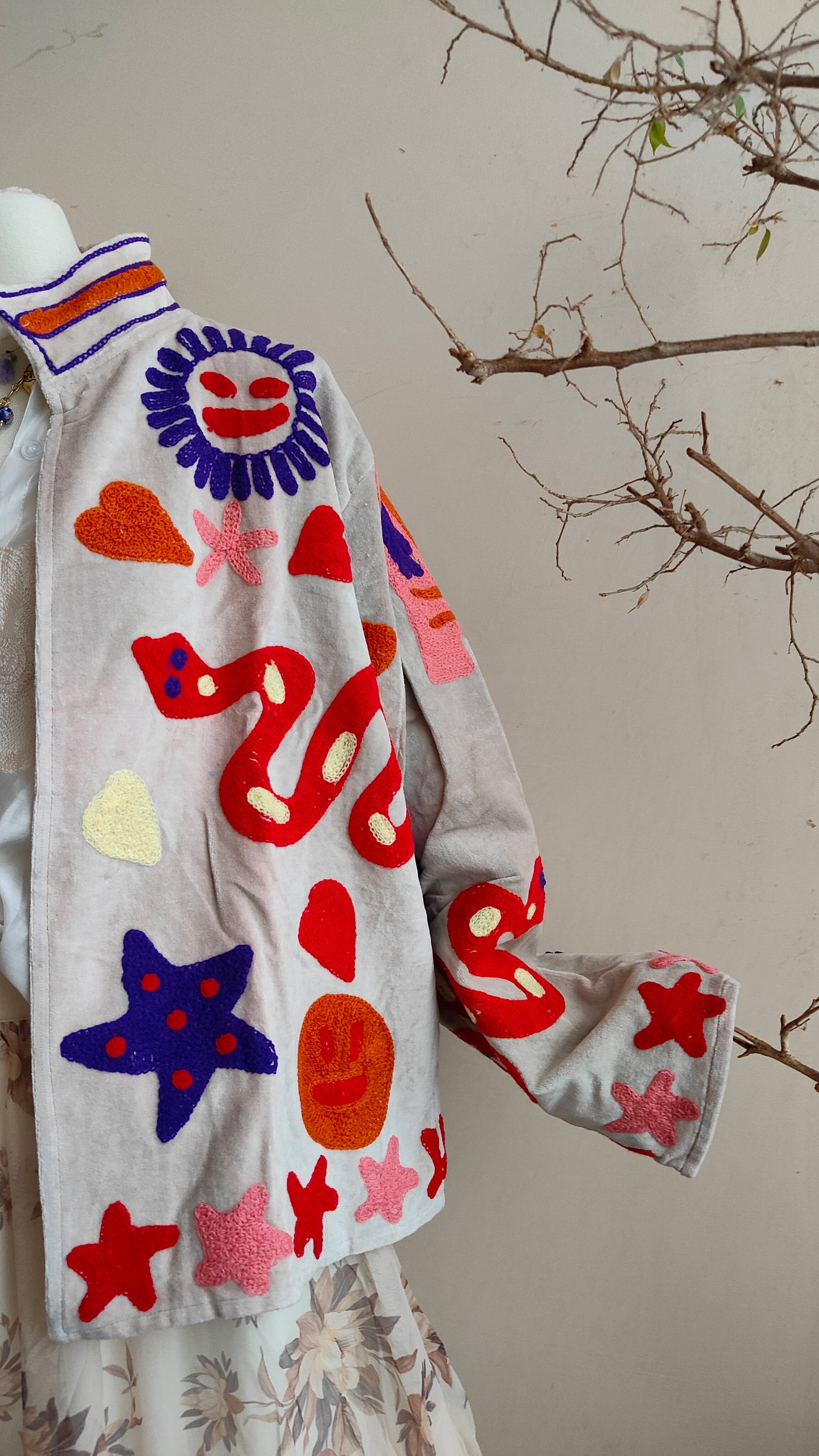 Giacca Boho con Tasche Laterali