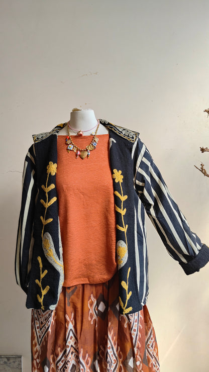 Giacca Boho tasche Canapa