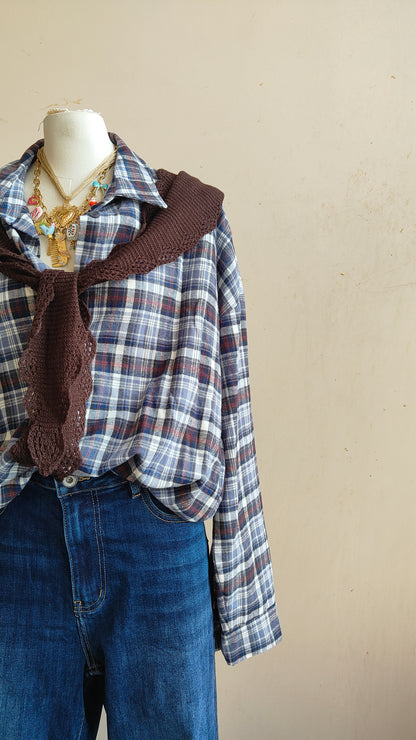 CAMICIA TARTAN CON CAPPUCCIO REMOVIBILE