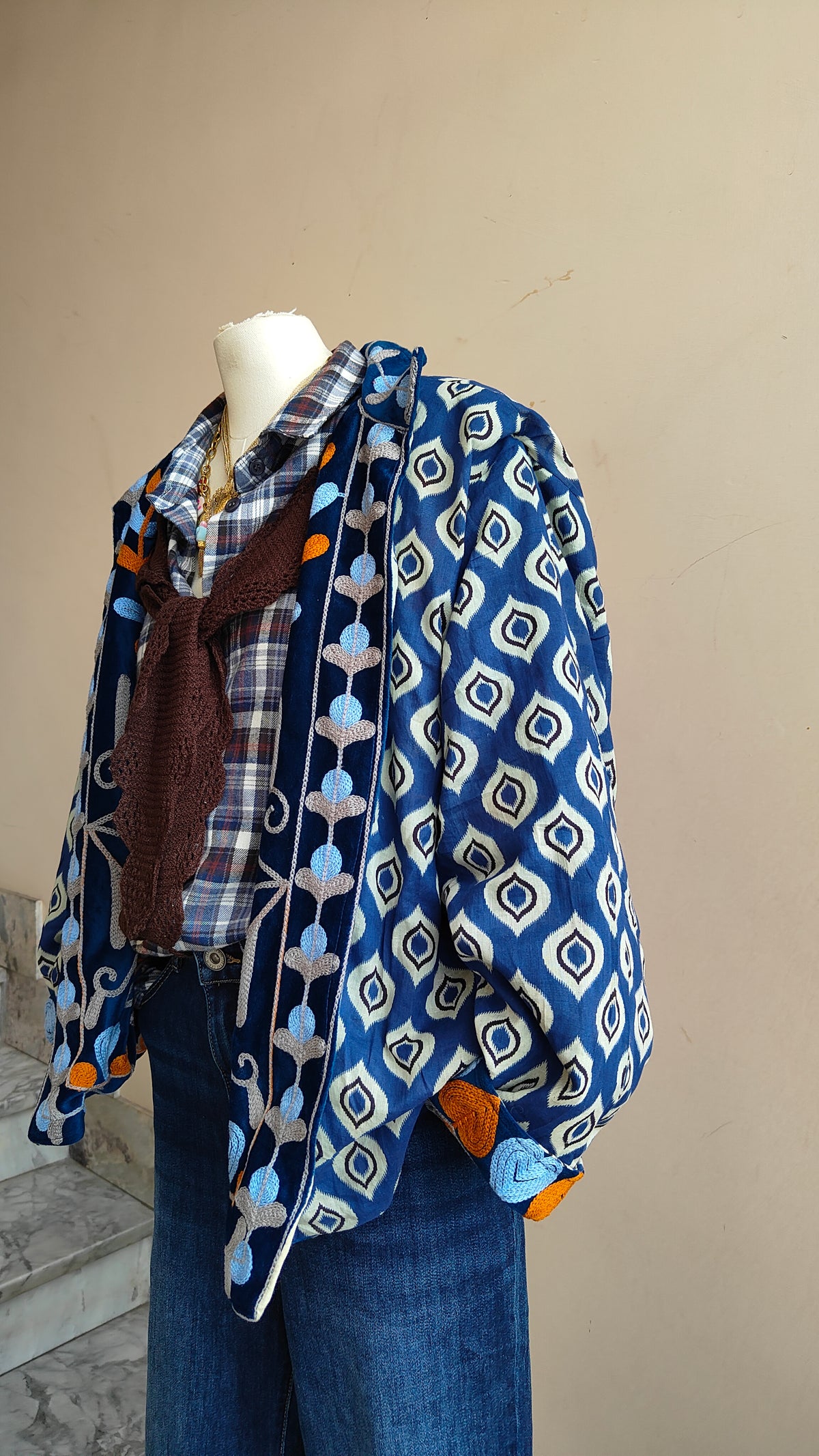 Giacca Boho con Tasche Laterali
