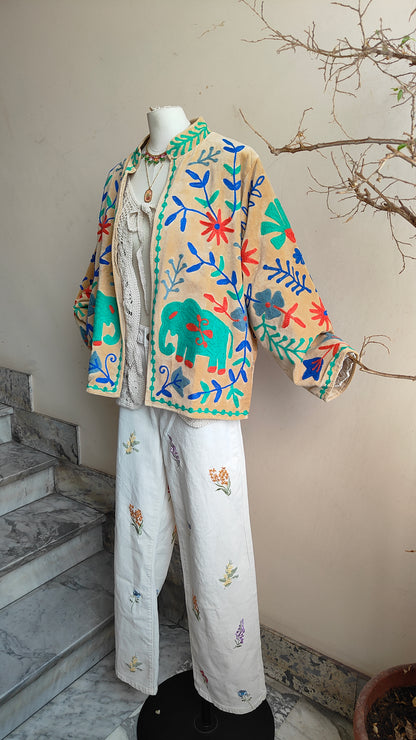 Giacca Boho con Tasche Laterali