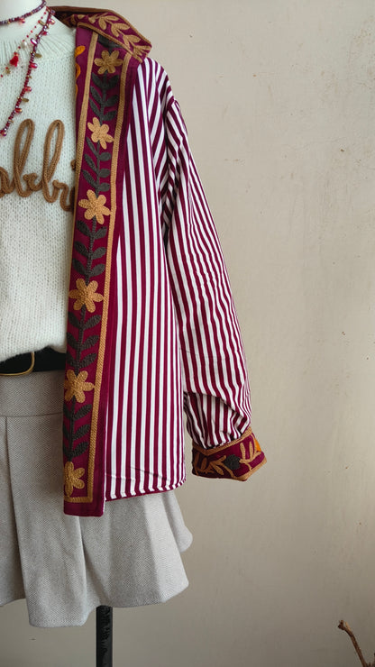 Giacca Boho con Tasche Laterali