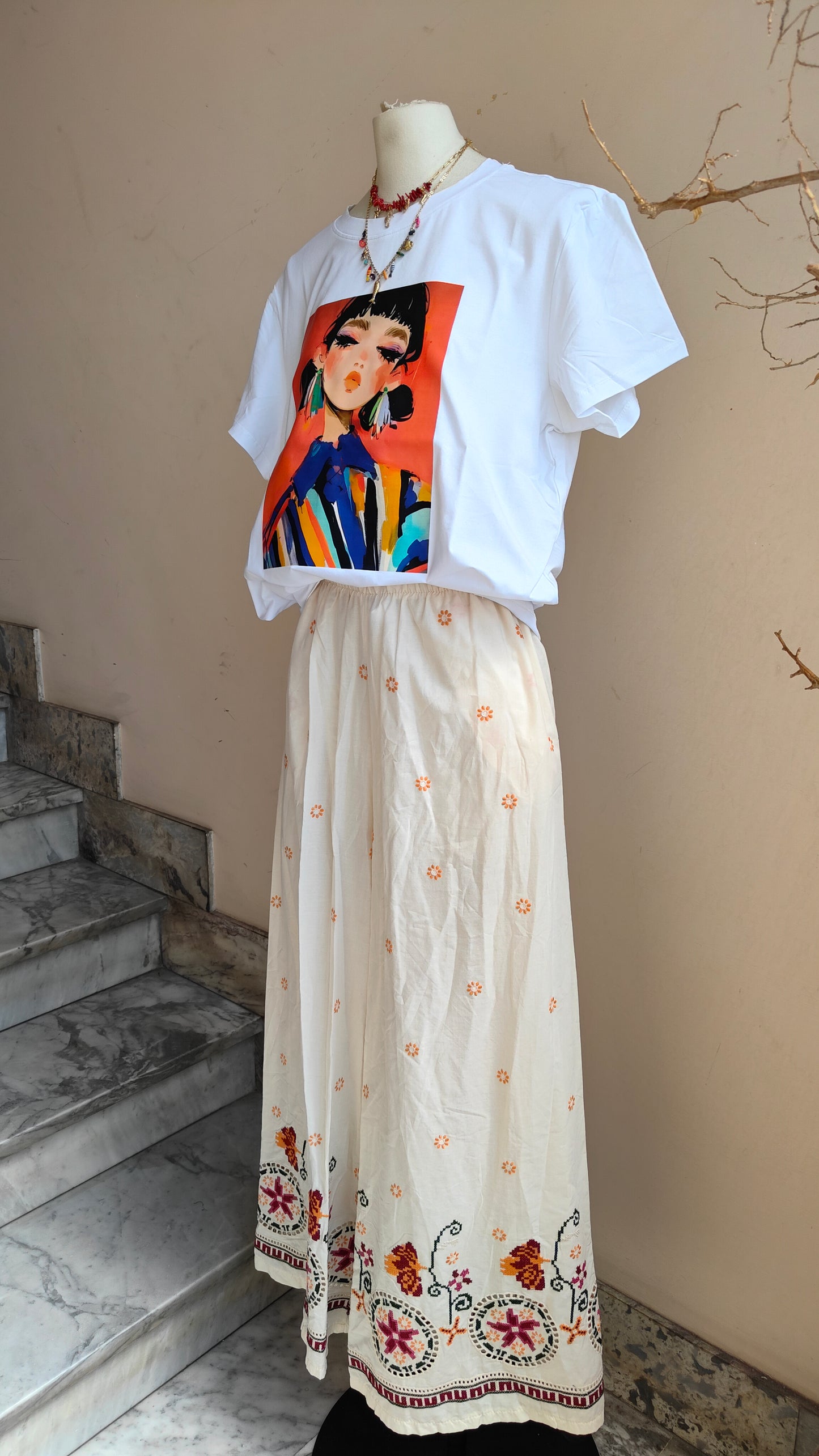 Pantaloni Ricamo