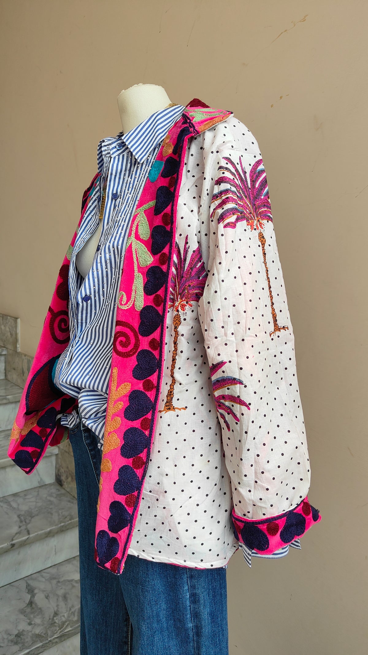 Giacca Boho con Tasche Laterali