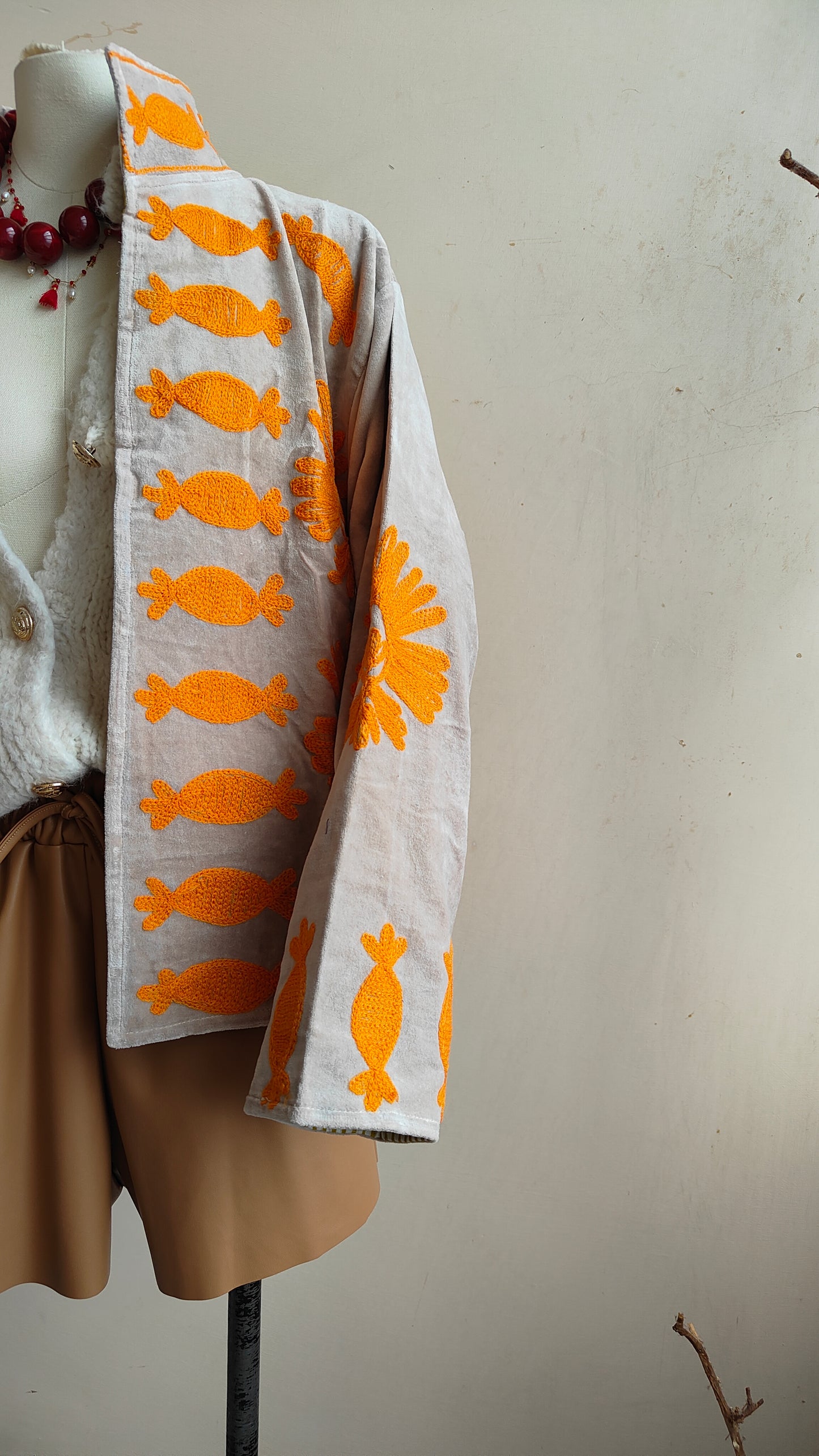 Giacca Boho con Tasche Laterali