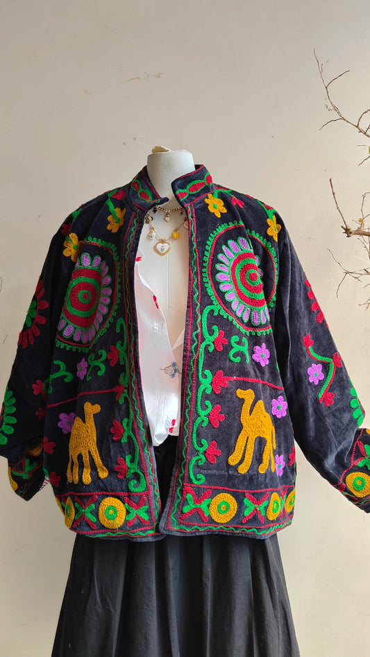 Giacca Boho con Tasche Laterali