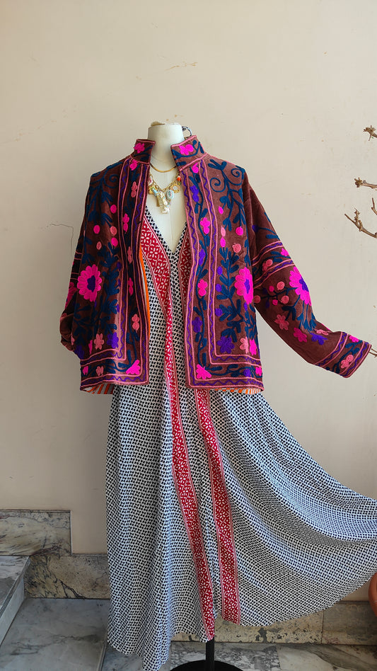 Giacca Boho con Tasche Laterali