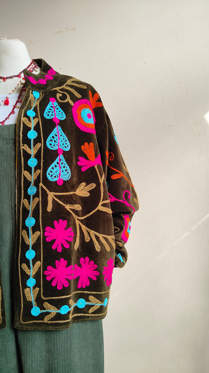 Giacca Boho con Tasche Laterali