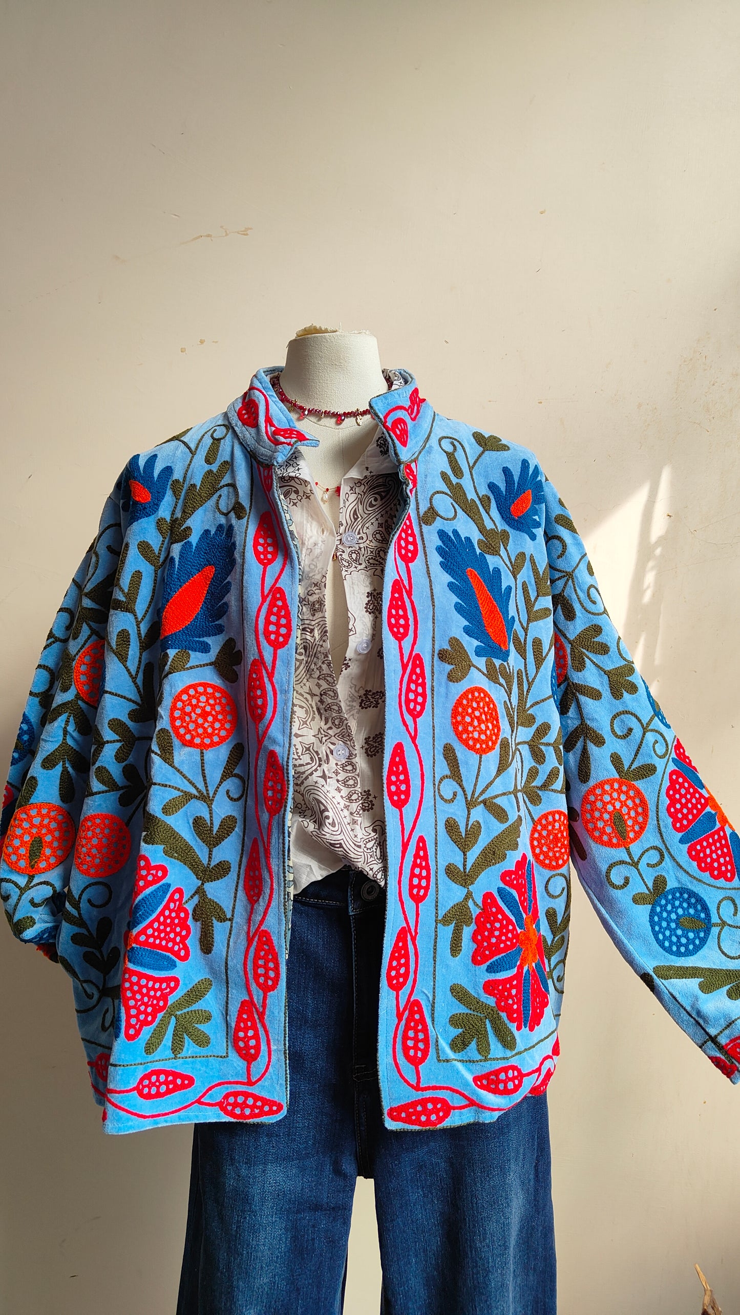Giacca Boho con Tasche Laterali