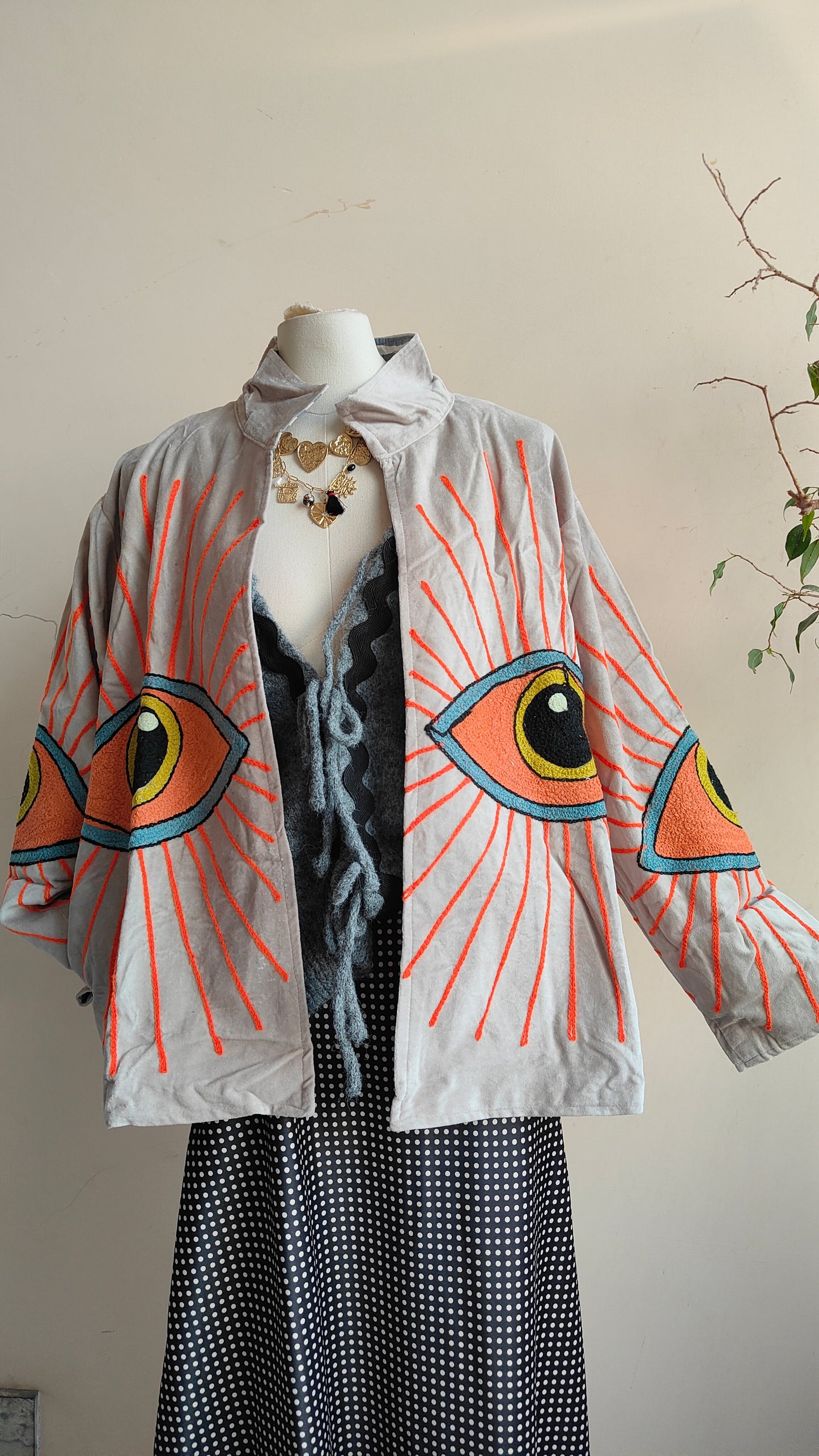 Giacca Boho con Tasche Laterali