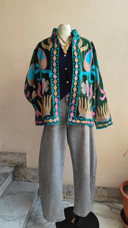 Giacca Boho con Tasche Laterali