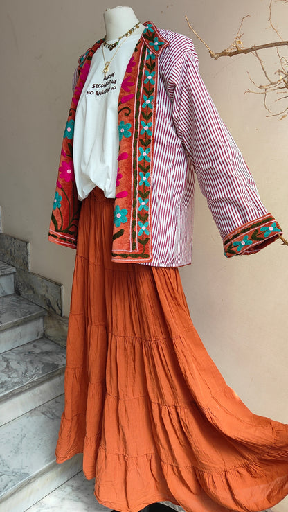 Giacca Boho con Tasche Laterali