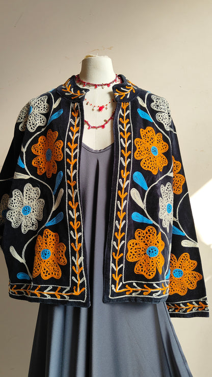 Giacca Boho con Tasche Laterali