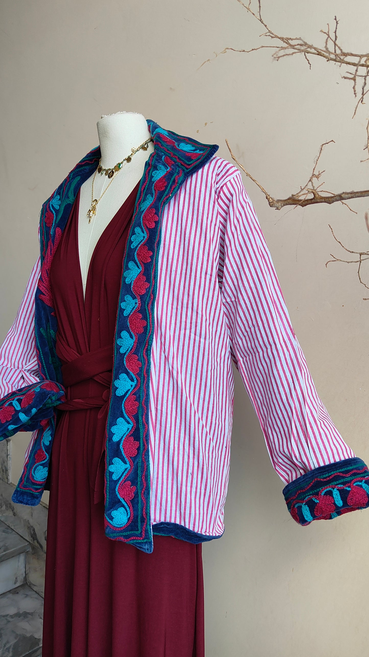 Giacca Boho con Tasche Laterali