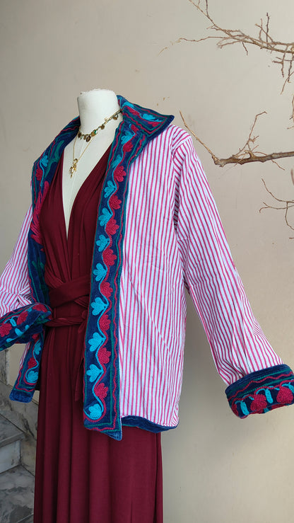 Giacca Boho con Tasche Laterali