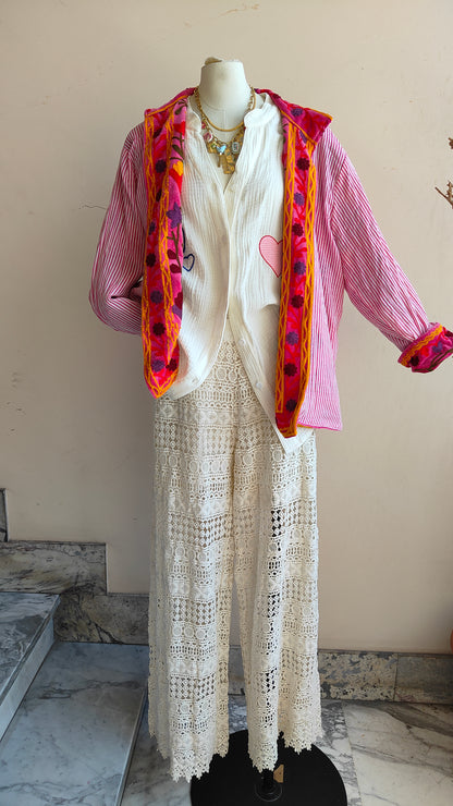 Giacca Boho con Tasche Laterali