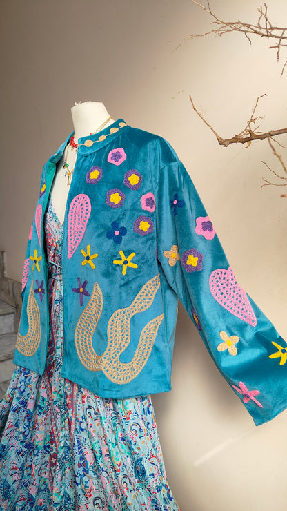 Giacca Boho con Tasche Laterali