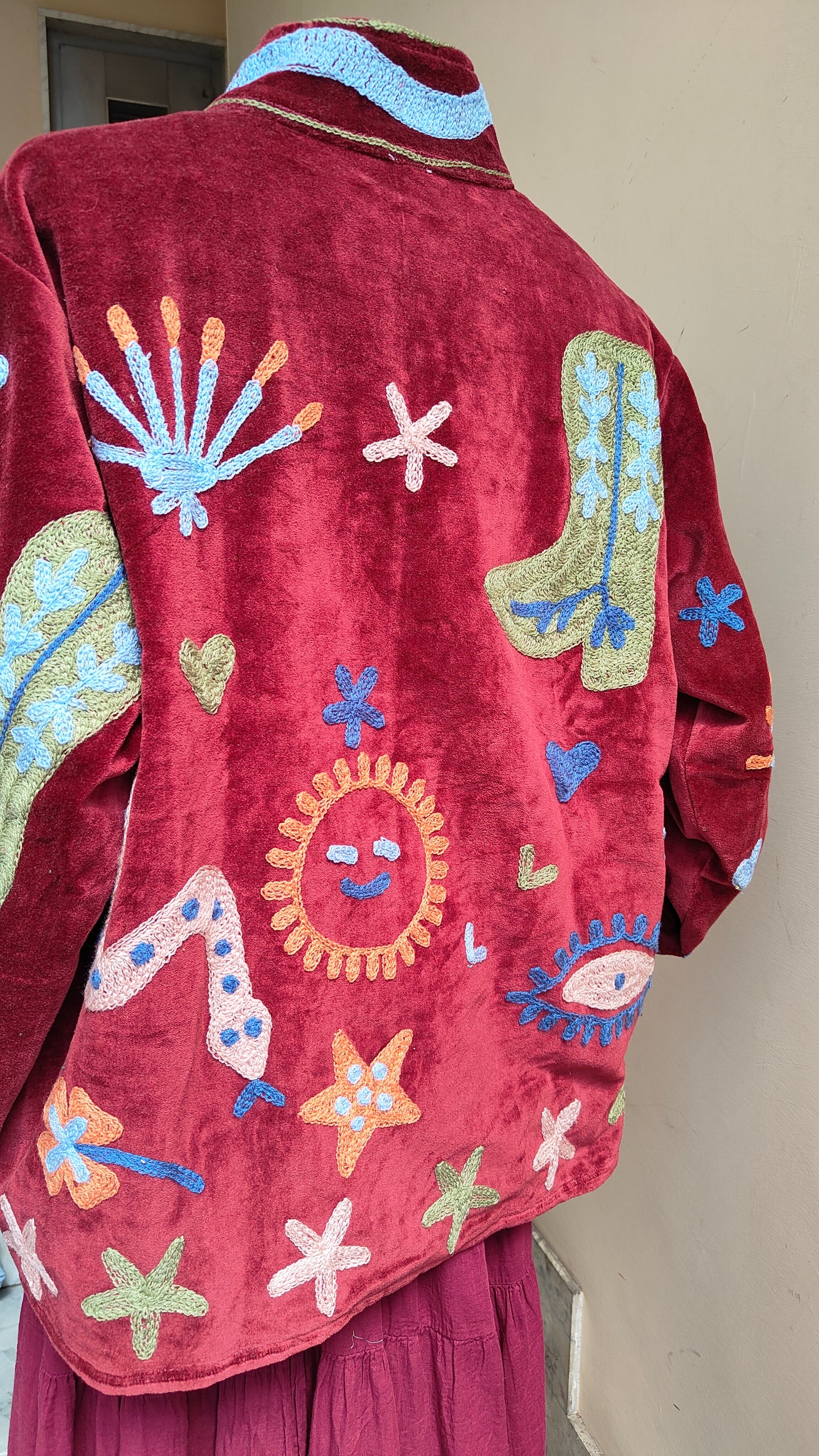 Giacca Boho con Tasche Laterali