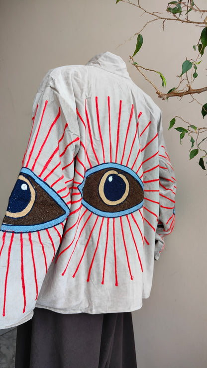 Giacca Boho con Tasche Laterali