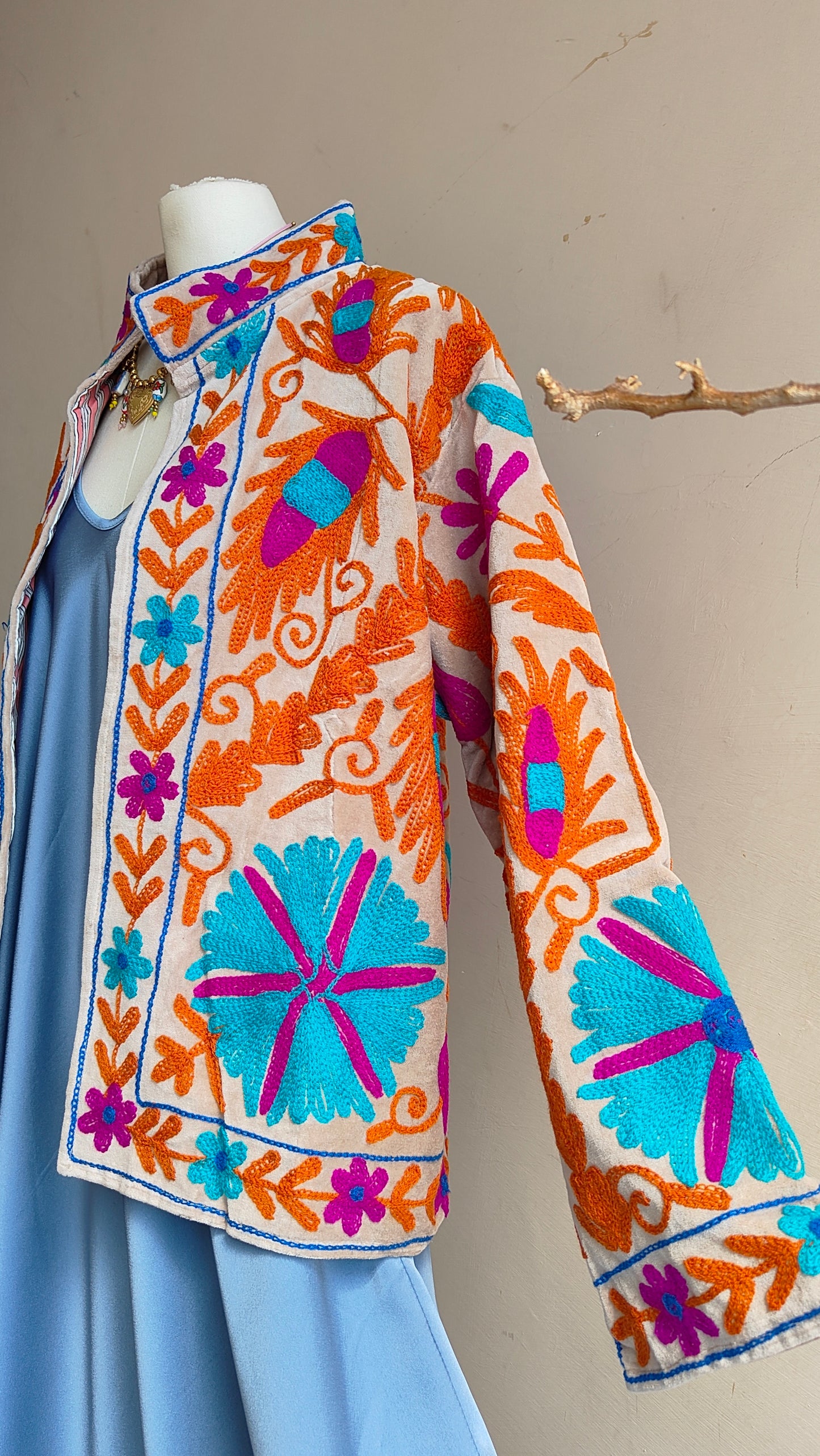 Giacca Boho con Tasche Laterali